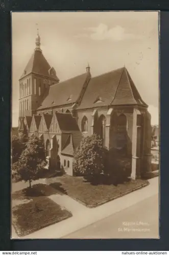Ansichtskarte Köslin Koszalin Ostgebiete Polen Pommern St. Marienkirche Erdeborn