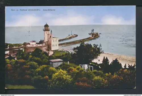 Ansichtskarte Kolberg Kołobrzeg Ostgebiete Polen Pommern Leuchtturm