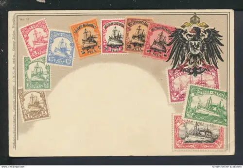 Ansichtskarte Deutsch Ostafrika Philatelie Geprägt mit Wappen Adler Brustschild