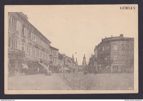 Besetzung Polen Generalgouvernement Feldpost Ansichtskarte Lublin Hauptstrasse