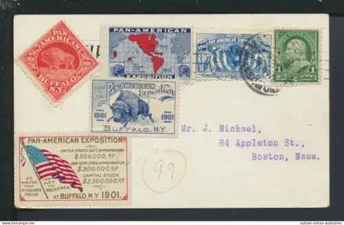Ansichtskarte Buffalo USA Ellicot Square Boston Ausstellung schön mit div. Vignetten