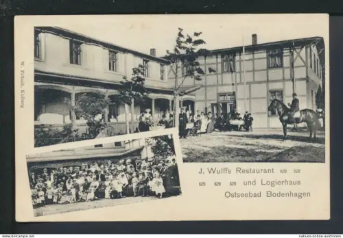 Ansichtskarte Bodenhagen Bagicz Ostgebiete Polen Pommern Wulffs Restaurant