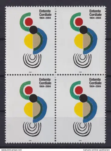 Frankreich 3801 Entente Cordiale OHNE Werteindruck +Landesname Luxus Viererblock