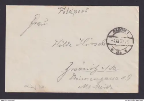 Besetzung Polen Generalgouvernement Feldpost Brief Radom Zwönitz Sachsen