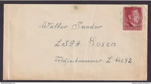Briefmarken Besetzung Generalgouvernement Feldpostbrief Lowitsch Stelle L.S. Low