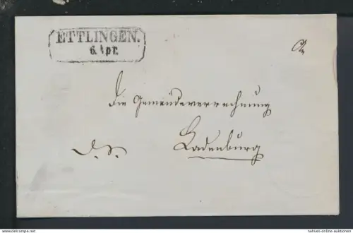 Bahnpost Brief Altdeutschland Baden-Württemberg Ettlingen Heidelberg - Basel Z22