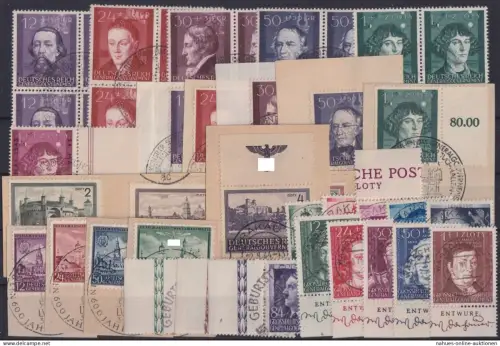 Briefmarken Besetzung Generalgouvernement tolles Lot oft Viererblöcke Briefstück