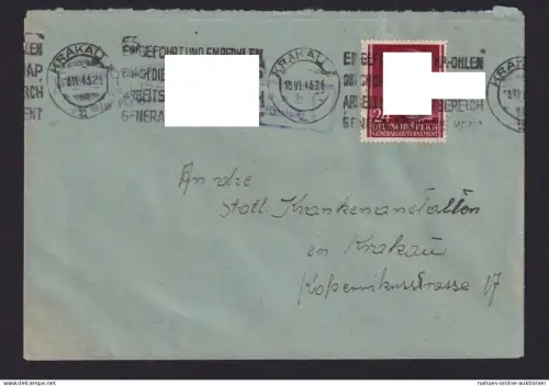 Besetzung Polen Generalgouvernement Brief selt Maschinen SST eingeführt Krakau