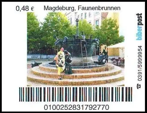 Biberpost: "Magdeburg, Faunenbrunnen", Satz, postfrisch