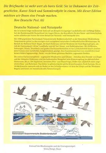 BRD: MiNr. 1871 - 1873 Bl. 36, Sonderkarte / FDC "National- / Naturparks", ESSt.