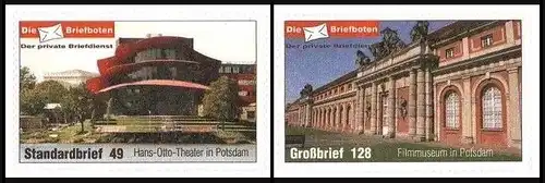 Briefboten: MiNr. 11 - 12, "Neueröffnung des Hans-Otto-Theaters", Satz, pfr.