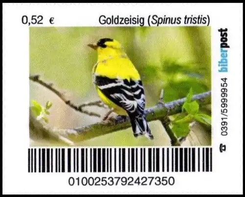 Biberpost: "Vögel: Goldzeisig", Satz, postfrisch