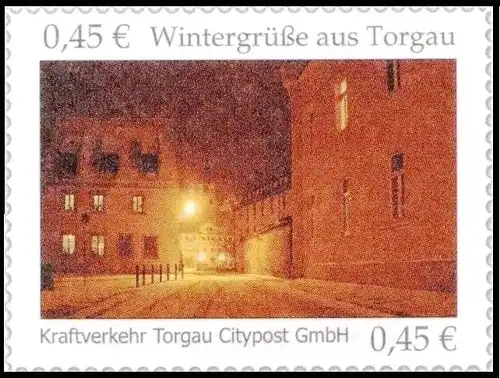 Citypost Torgau: MiNr. 12, "Wintergrüße aus Torgau", Satz, postfrisch