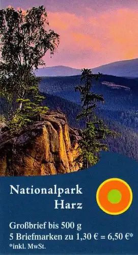 Biberpost: MiNr. MH 496 I - 500 I, "Nationalpark Harz (II)", MH, postfrisch