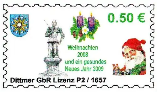 Dittmar: "Weihnachten 2008", Satz, postfrisch