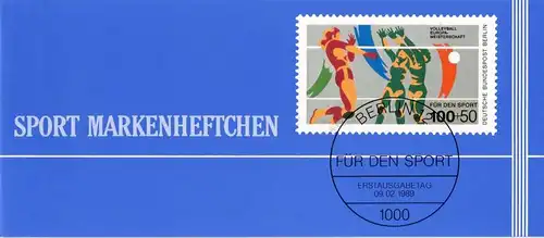 Berlin (West): MiNr. DSH-MH 12 b (MiNr. 836), Markenheftchen "Sport: Volleyball"