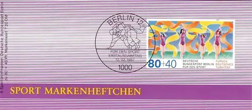 Berlin (West): MiNr. DSH-MH 9 b (MiNr. 777), Markenheftchen "Sport: Turnen"