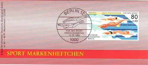 Berlin (West): MiNr. DSH-MH 8 b (MiNr. 751), Markenheftchen "Sport: Schwimmen"