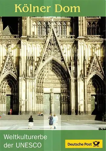 BRD: MiNr. 2206, 2329, "UNESCO-Welterbe: Kölner Dom", Erinnerungsblatt