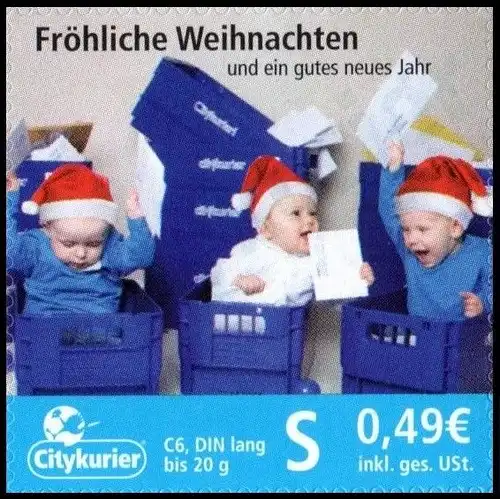 Citykurier: MiNr. 27, "Weihnachten 2009", Satz, postfrisch