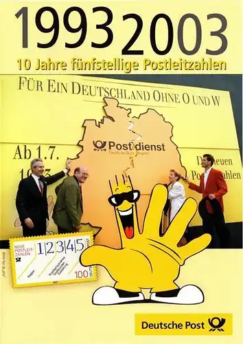 BRD: MiNr. 2344, "Post! 10 Jahre fünfstellige Postleitzahlen", Erinnerungsblatt