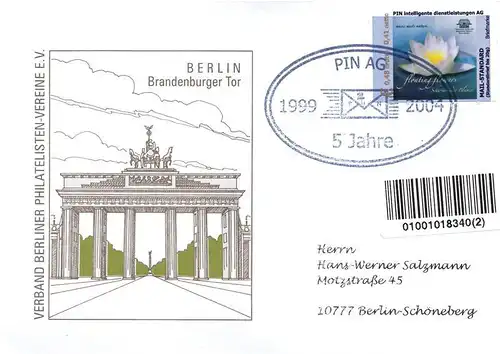 PIN AG: MiNr. 37, 14.06.2004, "5 Jahre PIN AG", Sonderbeleg, Sonderstempel