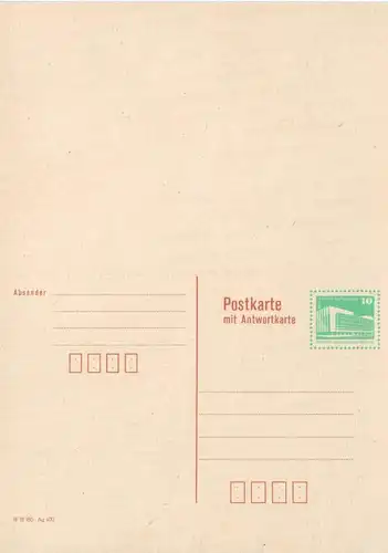 DDR: MiNr. P 90, 20.03.1990, "Aufbau in der DDR", ungebraucht