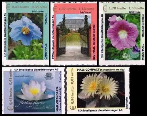 PIN AG: MiNr. 36 - 40, "100 Jahre Botanischer Garten, Berlin", postfrisch