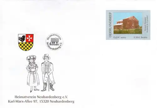 Oderlandbrief: MiNr. UB 1, "Heimatverein Neuhardenberg", Ganzsache, ungebraucht