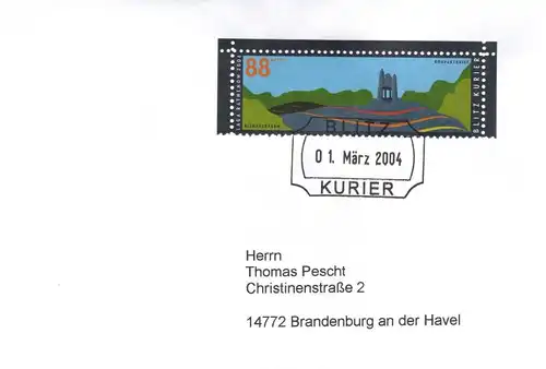 Blitz-Kurier: MiNr. 3, "Landesgartenschau Rathenow 2006", Wert zu 0,88, FDC