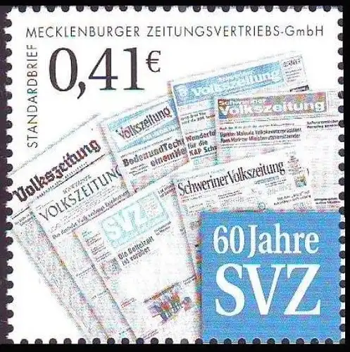 SVZ: MiNr. 5, "60 Jahre SVZ", Satz, postfrisch