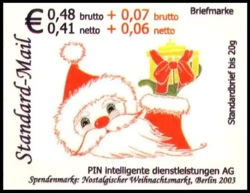 PIN AG: MiNr. 31, "Nostalgischer Weihnachtsmarkt, Berlin", postfrisch