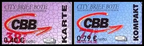 City Brief Bote: MiNr. 7 - 8, "CBB-Logo, Aushilfsausgabe", Satz, postfrisch
