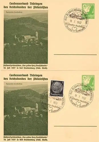 DR: MiNr. PP 142, 1937, Privat-GA "Das grüne Herz Deutschlands", SSt.