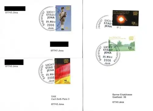 RDS: MiNr. 9 - 12, "Lichtstadt Jena", FDC