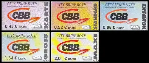 City Brief Bote: MiNr. 14 - 18, "CBB-Logo", Satz, postfrisch