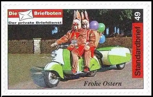Briefboten: MiNr. 50, "Brandenburger Osterhasen", Satz, pfr.