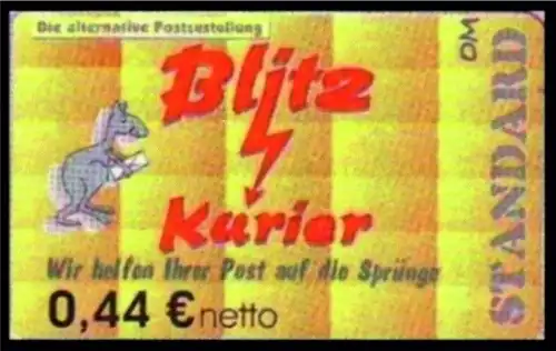 Blitz-Kurier: MiNr. 9 A, "2. Ausgabe", Wert zu 0,44 EUR netto, matt, pfr.