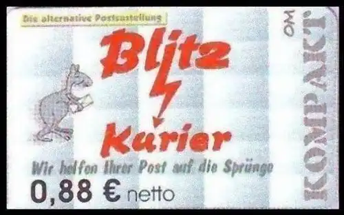 Blitz-Kurier: MiNr. 11 A, 2. Ausgabe", Wert zu 0,88 EUR netto, matt, pfr.