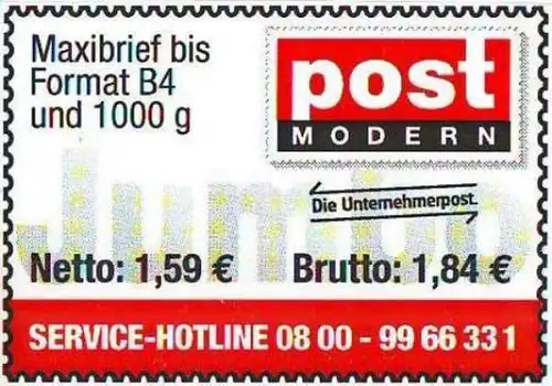 PostModern: MiNr. 13: "Dauerserie" Wert zu 1,84 EUR, postfrisch