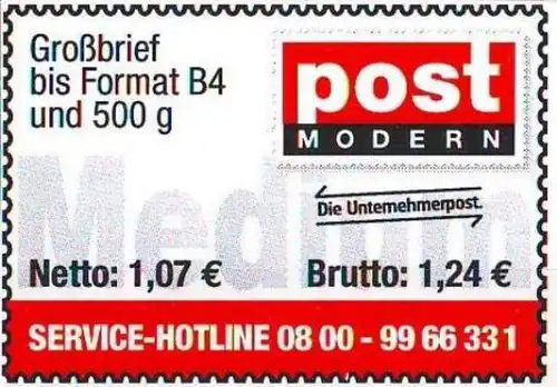 PostModern: MiNr. 12: "2. Ausgabe" Wert zu 1,24 EUR, postfrisch