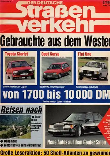 DDR: Zeitschrift "Der Deutsche Straßenverkehr", 03 / 1990, gebraucht