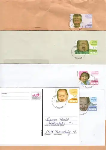 DEBEX: MiNr. 18 - 22, "Kinder sind wahrer Reichtum", Satz, Ganzstücke (Umschlag)