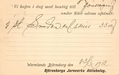 Schweden: MiNr. PZD, "König Gustav V.", Ganzsache, privater Zudruck, TSt.