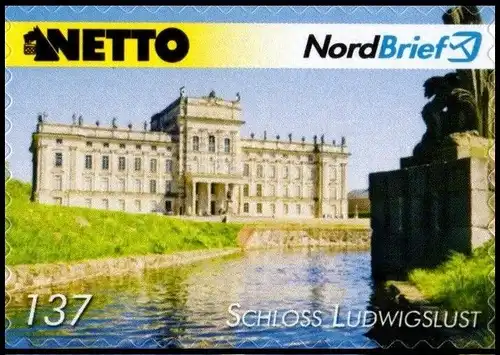 MZV: MiNr. 31, "NETTO - Burgen und Schlösser: Ludwigslust", Wert zu 1,37 EUR, pf