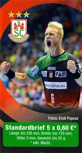 Biberpost: MiNr. MH ,"SC Magdeburg (Handball)", Markenheftchen, pfr.