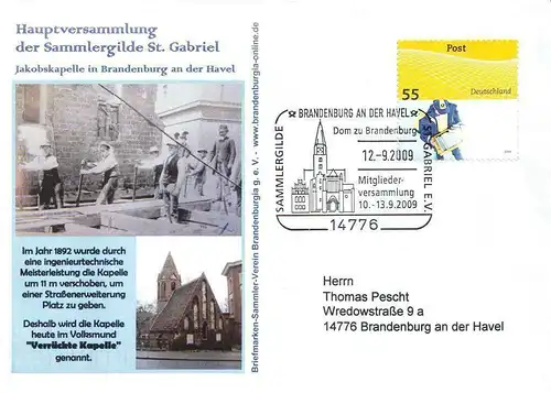 BRD: "MV der Sammlergilde St. Gabriel, Brandenburg a. d. H., SSt, echt gelaufen