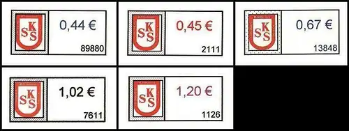 KSS Ltd: "KSS im Wappen - Standardwerte", Satz, postfrisch