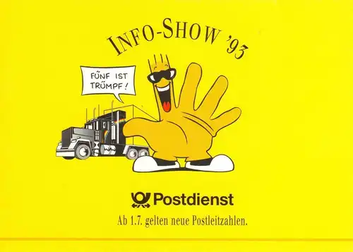 BRD: 11.03.1993, Sonderkarte "Info-Show '93 - Neue Postleitzahlen", SSt.