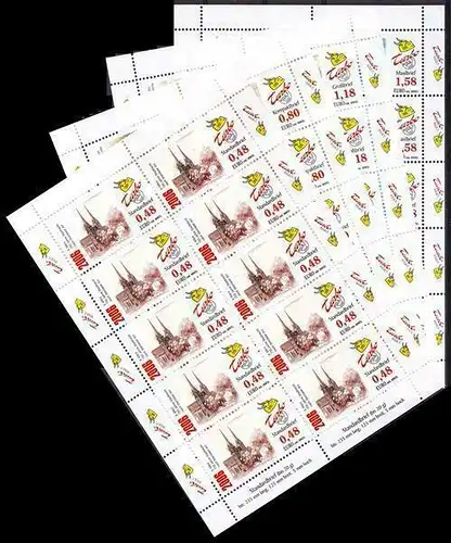 Turbopost: MiNr. 7 - 10, "750 Jahre Neuruppin", Schalterbogen, postfrisch